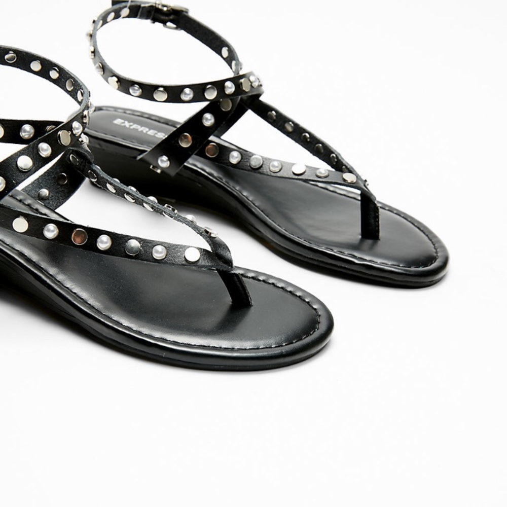 Express Black studded sandals
